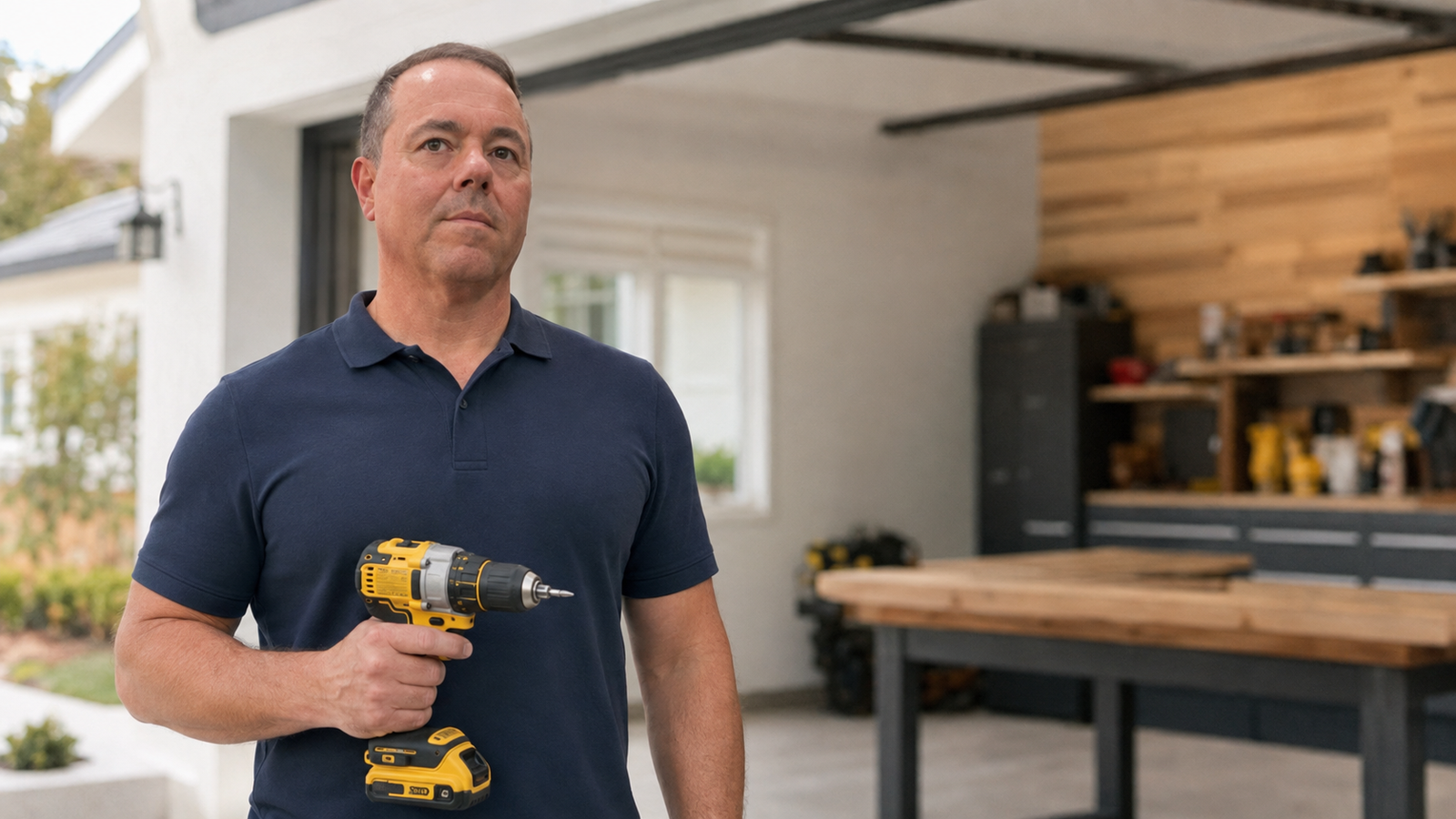 Deni with a cordless drill